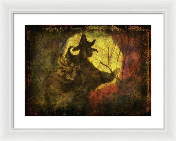 Witch on Texture - Framed Print