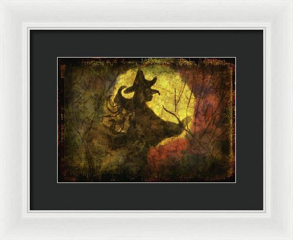 Witch on Texture - Framed Print