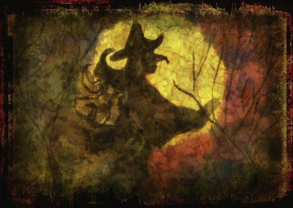 Witch on Texture - Art Print