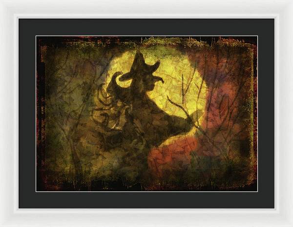 Witch on Texture - Framed Print