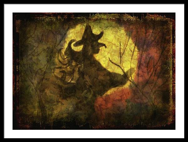 Witch on Texture - Framed Print