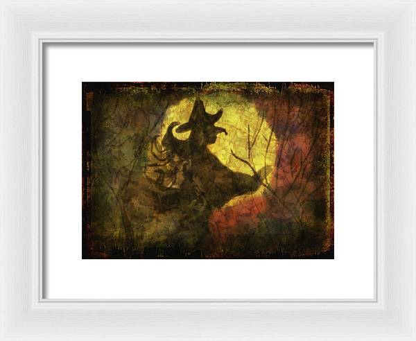 Witch on Texture - Framed Print