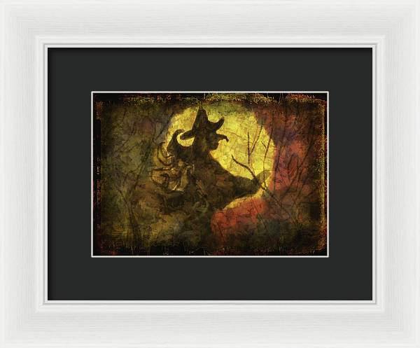 Witch on Texture - Framed Print