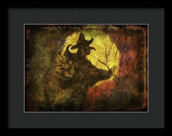 Witch on Texture - Framed Print