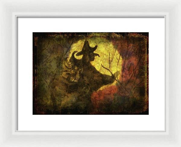 Witch on Texture - Framed Print