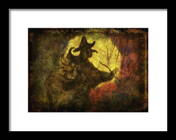 Witch on Texture - Framed Print