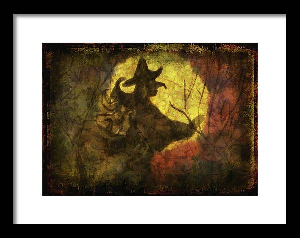 Witch on Texture - Framed Print