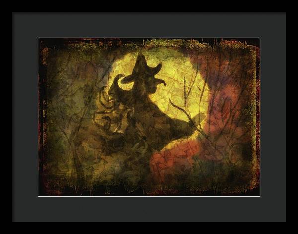 Witch on Texture - Framed Print