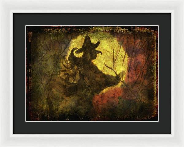 Witch on Texture - Framed Print