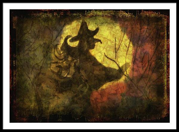 Witch on Texture - Framed Print