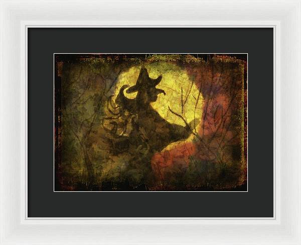 Witch on Texture - Framed Print