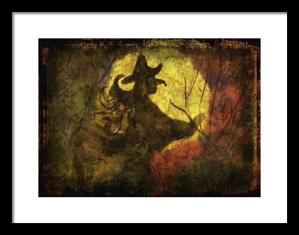 Witch on Texture - Framed Print