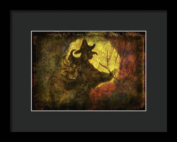 Witch on Texture - Framed Print