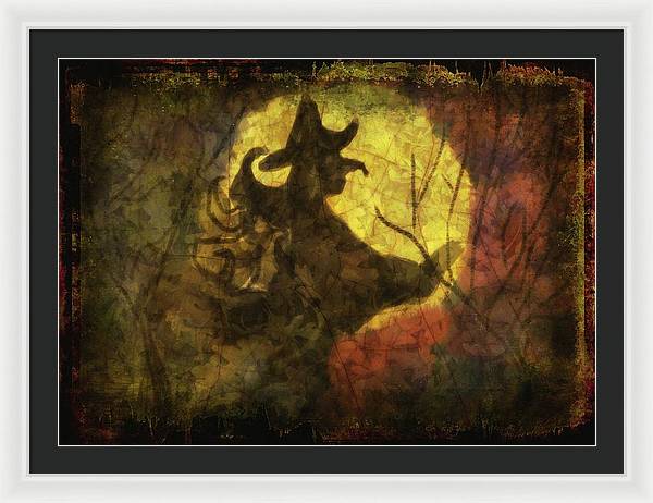 Witch on Texture - Framed Print