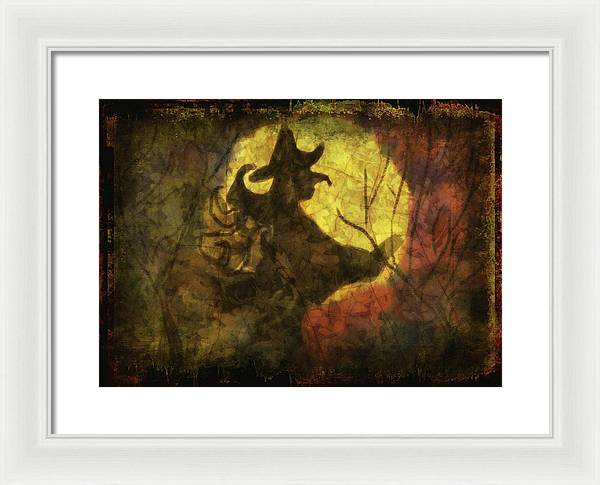 Witch on Texture - Framed Print