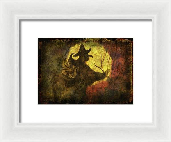 Witch on Texture - Framed Print