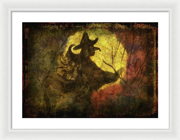 Witch on Texture - Framed Print