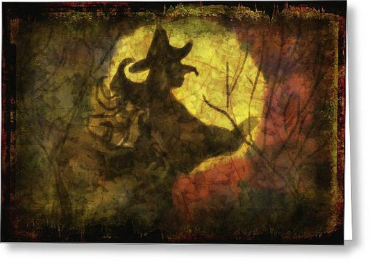 Witch on Texture - Greeting Card