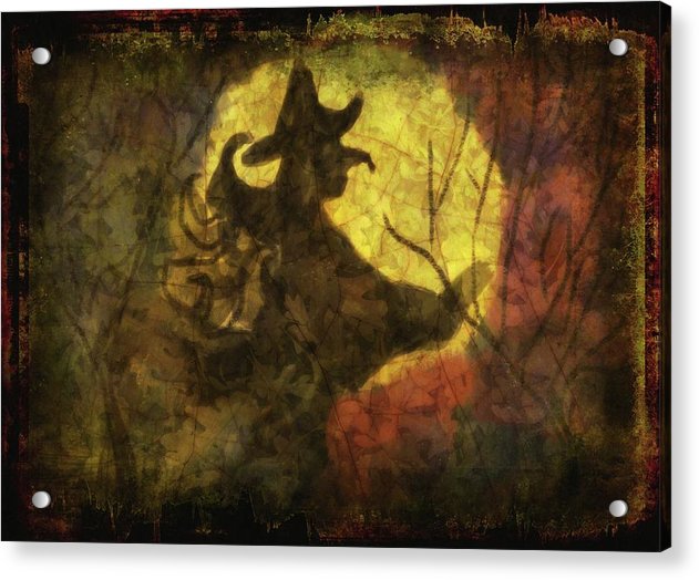 Witch on Texture - Acrylic Print