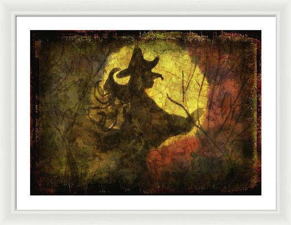 Witch on Texture - Framed Print