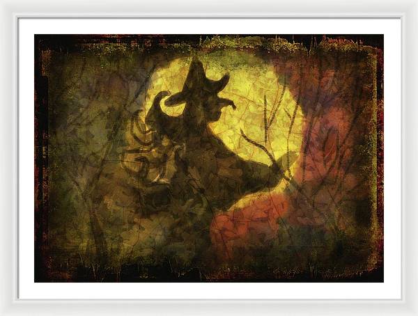 Witch on Texture - Framed Print