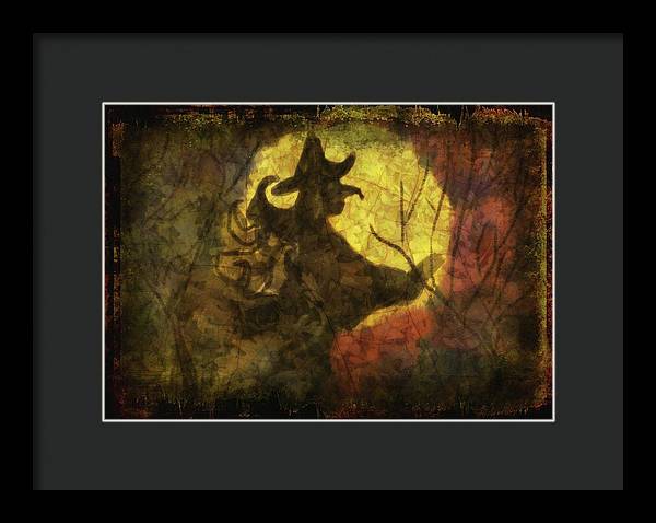 Witch on Texture - Framed Print