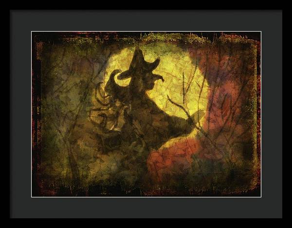 Witch on Texture - Framed Print