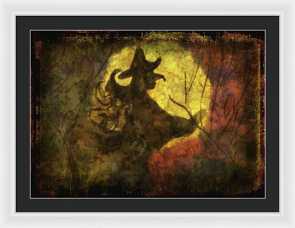 Witch on Texture - Framed Print