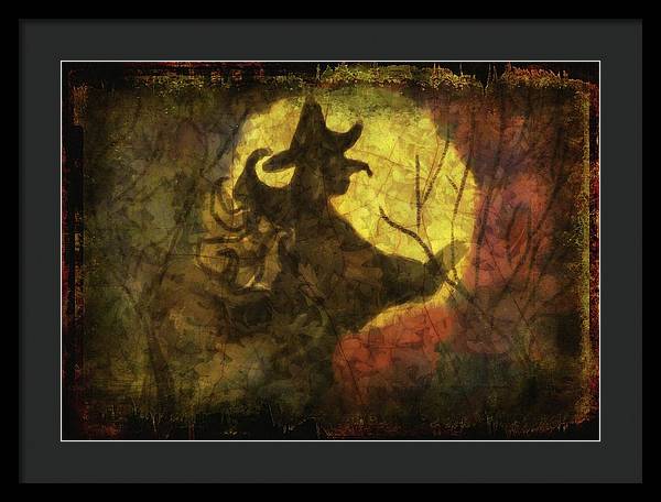 Witch on Texture - Framed Print