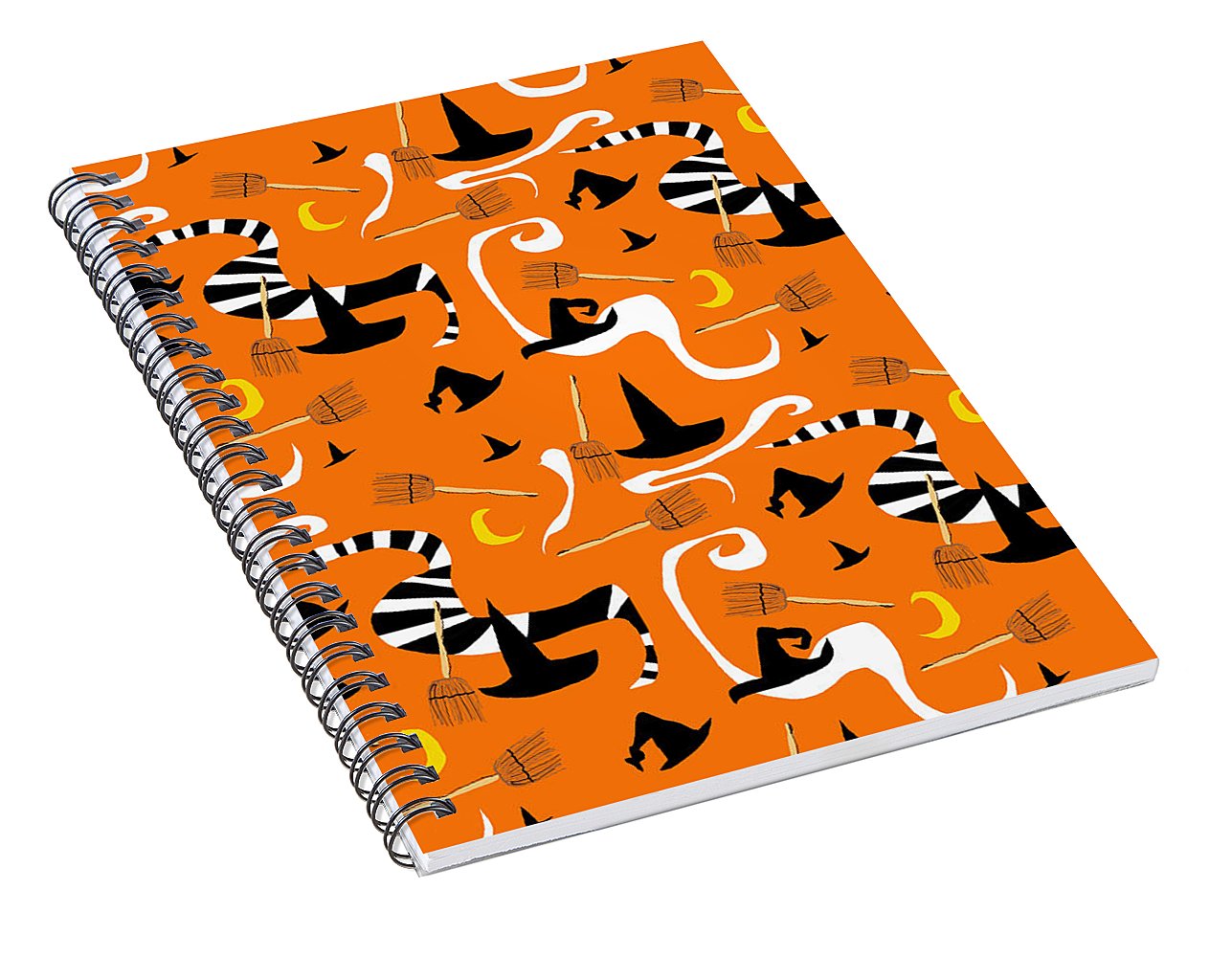 Witches Hats and Brooms - Spiral Notebook