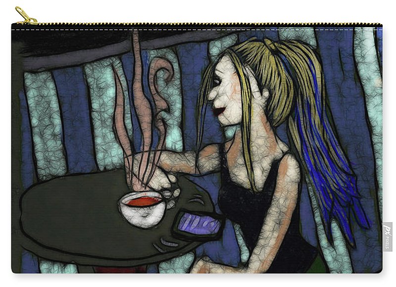 Woman In a Cafe - Zip Pouch