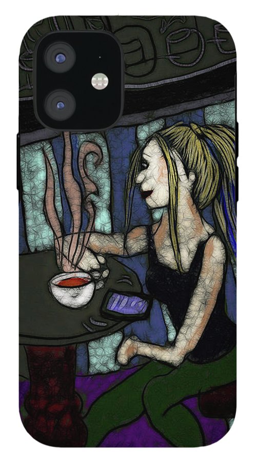Woman In a Cafe - Phone Case