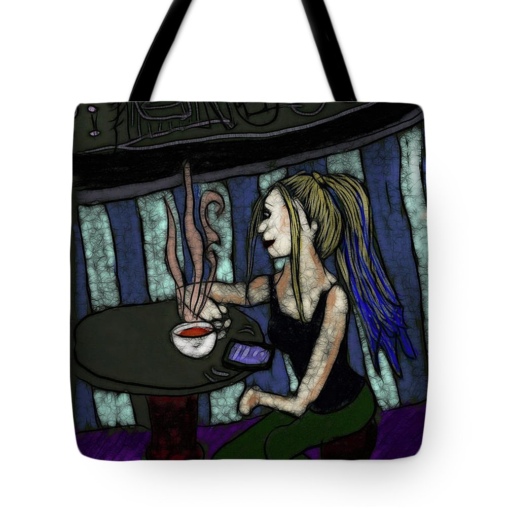 Woman In a Cafe - Tote Bag