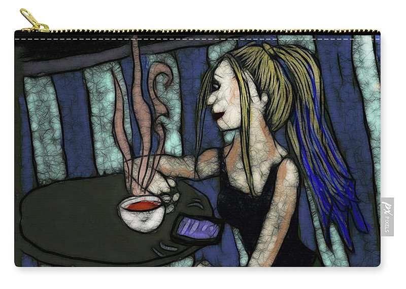 Woman In a Cafe - Zip Pouch