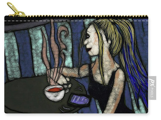 Woman In a Cafe - Zip Pouch