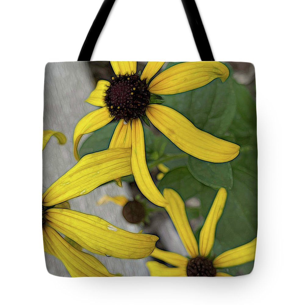 Yellow Cone Flower Close Up - Tote Bag