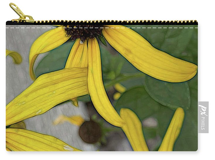 Yellow Cone Flower Close Up - Zip Pouch