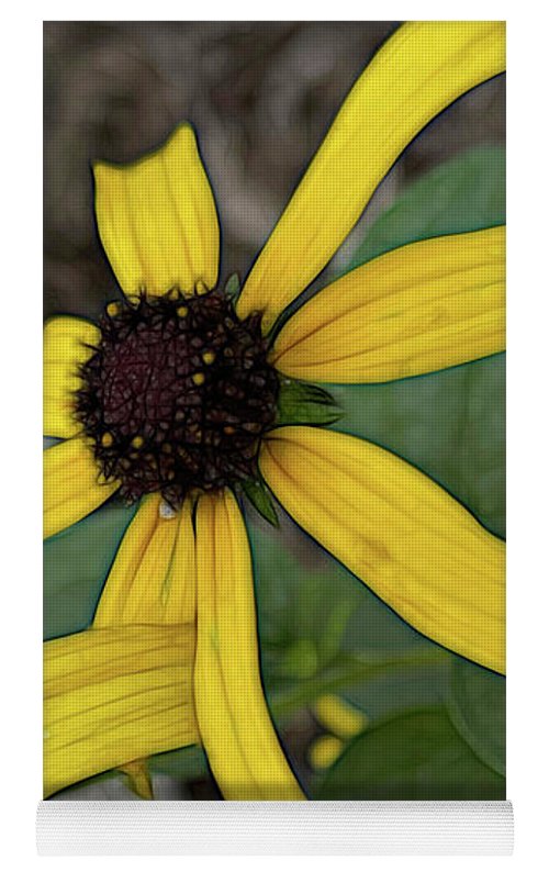 Yellow Cone Flower Close Up - Yoga Mat