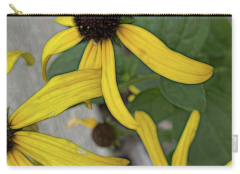 Yellow Cone Flower Close Up - Zip Pouch