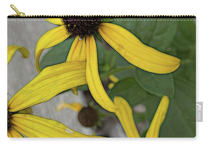 Yellow Cone Flower Close Up - Zip Pouch