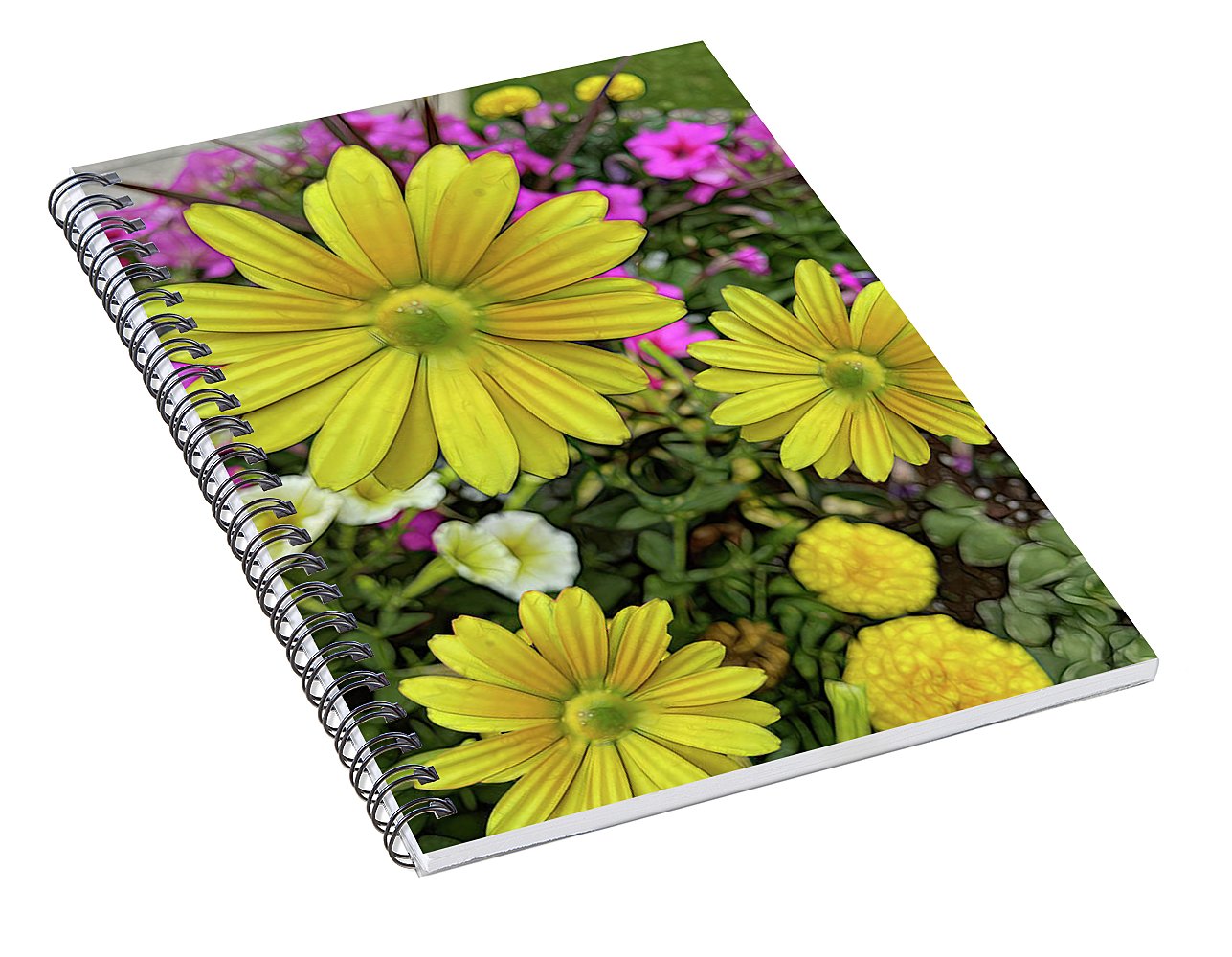 Yellow Daisy Garden - Spiral Notebook