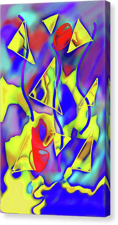 Yellow Triangles Abstract - Canvas Print