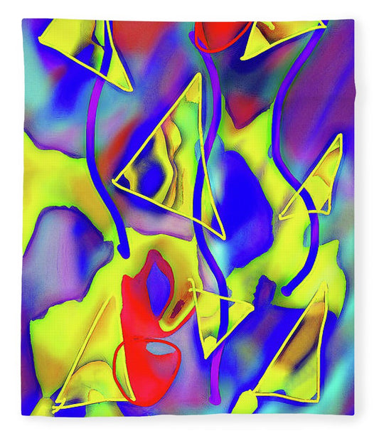 Yellow Triangles Abstract - Blanket