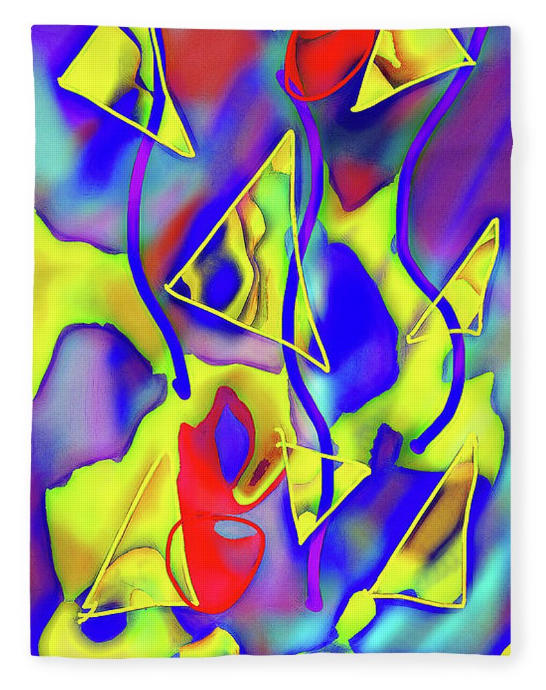 Yellow Triangles Abstract - Blanket