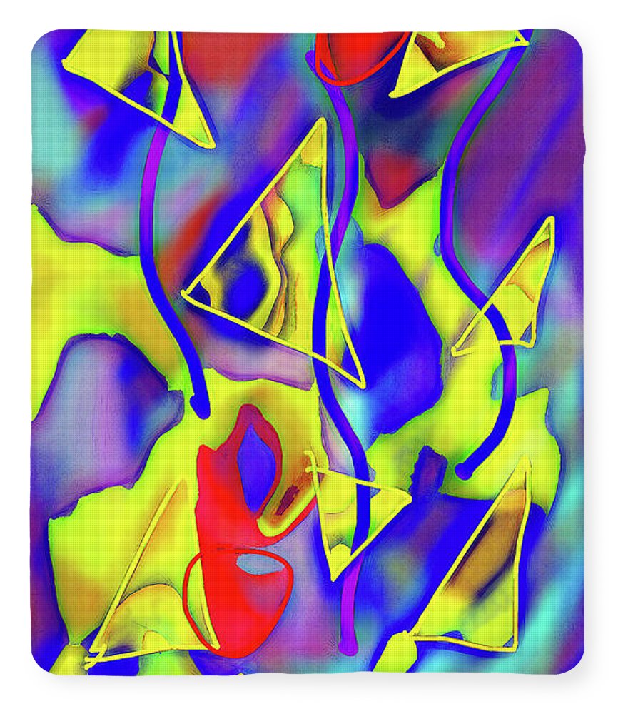 Yellow Triangles Abstract - Blanket