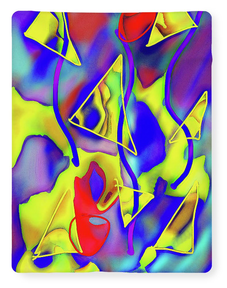 Yellow Triangles Abstract - Blanket