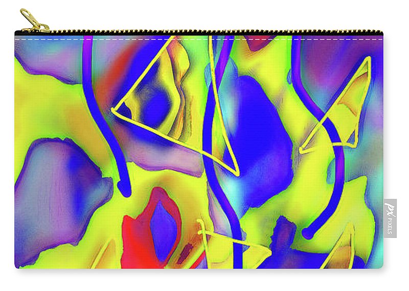 Yellow Triangles Abstract - Carry-All Pouch