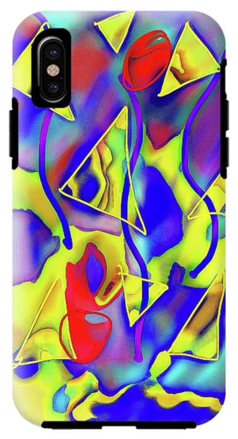 Yellow Triangles Abstract - Phone Case