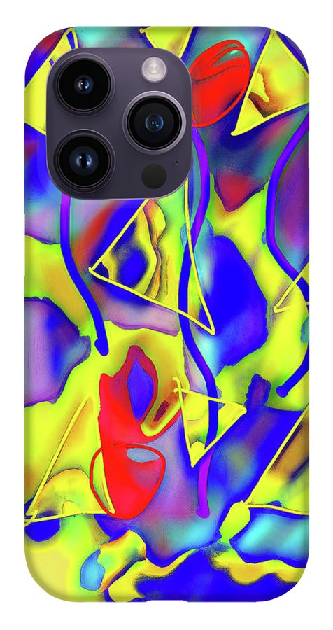 Yellow Triangles Abstract - Phone Case