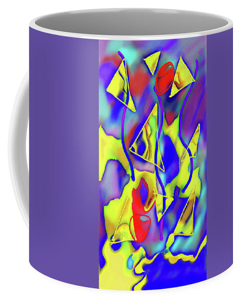 Yellow Triangles Abstract - Mug